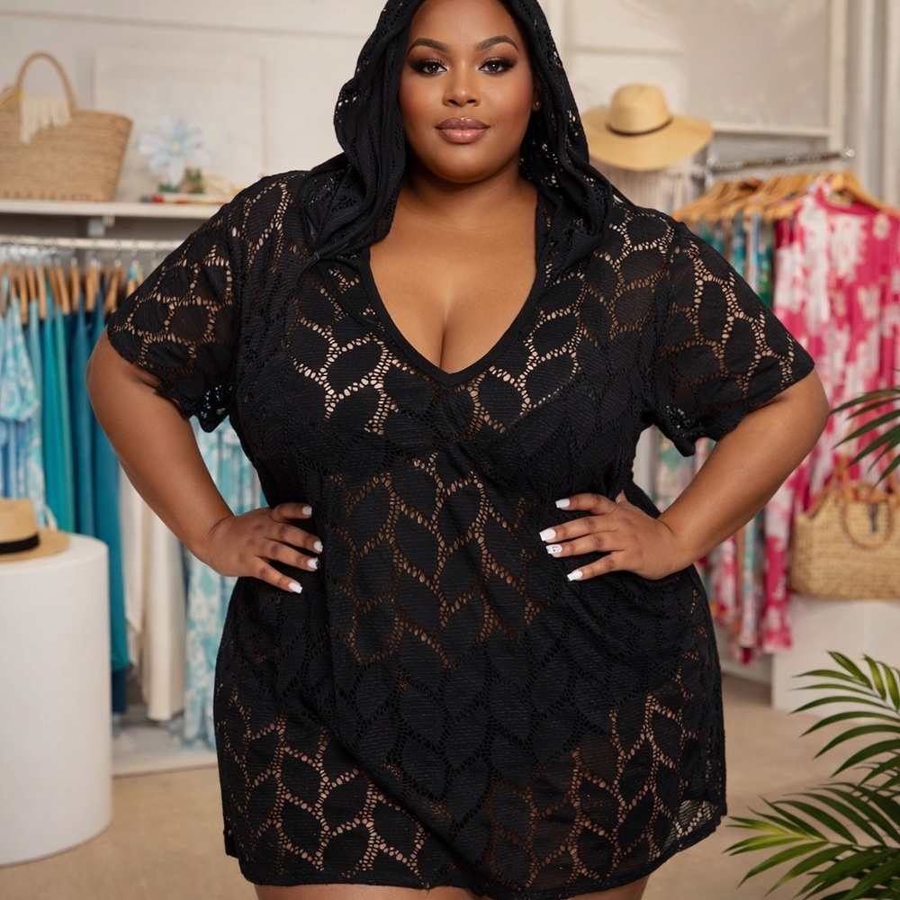 T.J.Maxx Black Lace Swim Cover-Up